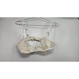 Lounge Women's 36B White Bridal Candice Embroidered Balcony Mesh Bra NWT